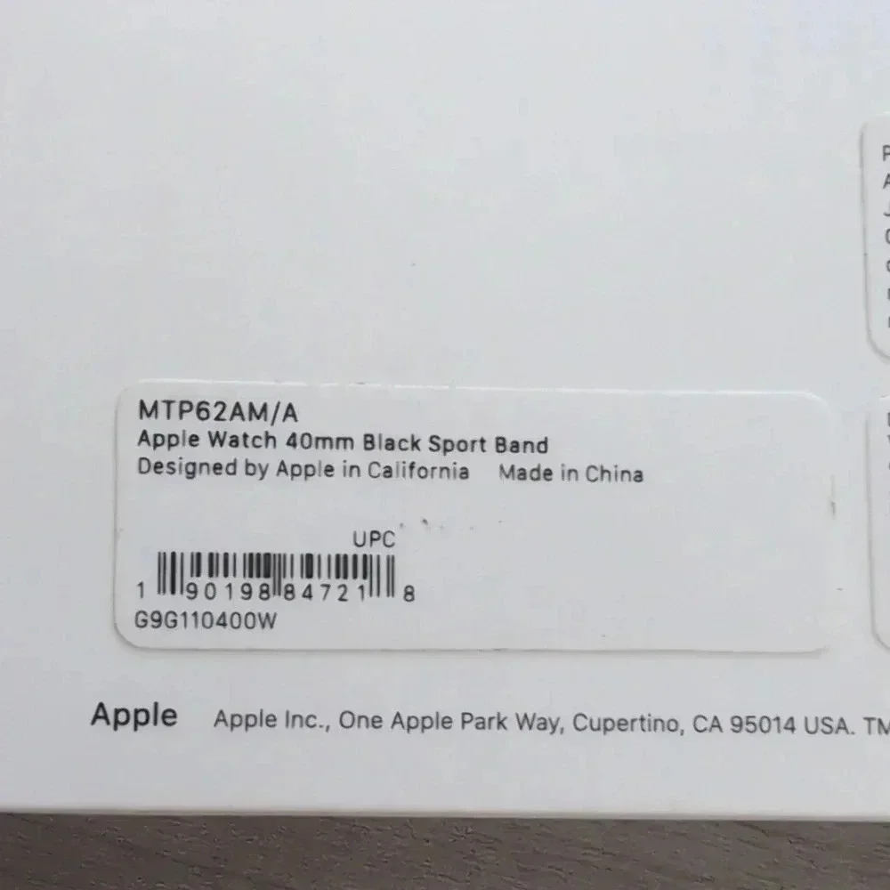 Apple Watch 40mm Black Sport Band